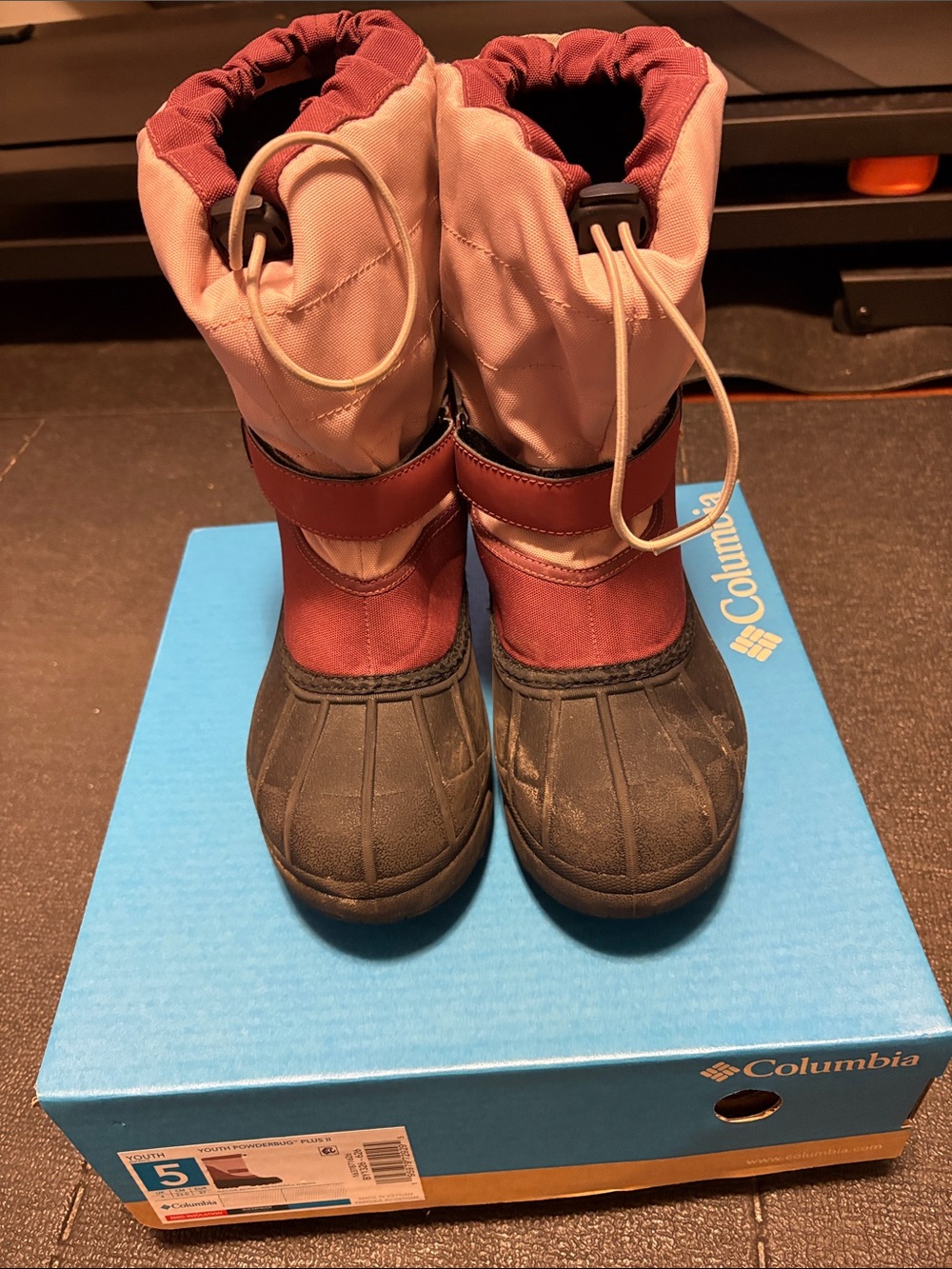 Columbia Kids Maroon and Pink Waterproof Snow Boots
